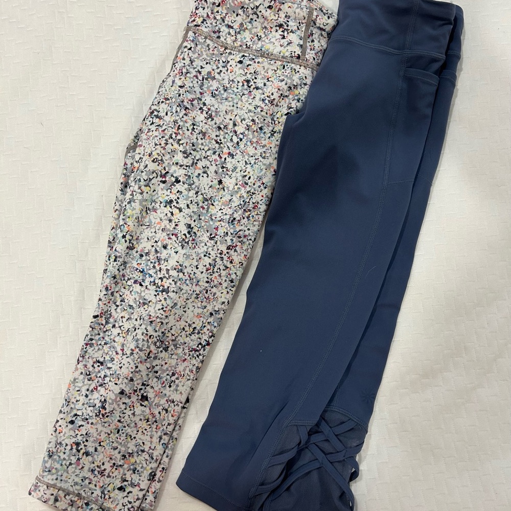 8-10 Athleta Girl Speckled and twilight purple leggings